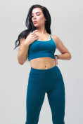 Оптом Спортивный костюм для фитнеса женский бирюзового цвета 212908Br в  Красноярске, фото 10