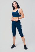 Оптом Спортивный костюм для фитнеса женский темно-синего цвета 212908TS, фото 2