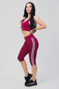 Оптом Спортивный костюм для фитнеса женский бордового цвета 212908Bo, фото 4