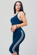 Оптом Спортивный костюм для фитнеса женский темно-синего цвета 212908TS, фото 8