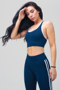 Оптом Спортивный костюм для фитнеса женский темно-синего цвета 212908TS, фото 10