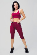 Оптом Спортивный костюм для фитнеса женский бордового цвета 212908Bo