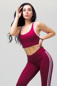 Оптом Спортивный костюм для фитнеса женский бордового цвета 212908Bo, фото 7