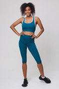 Оптом Спортивный костюм для фитнеса женский бирюзового цвета 212908Br в Воронеже, фото 2
