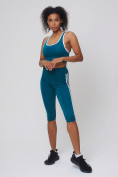 Оптом Спортивный костюм для фитнеса женский бирюзового цвета 212908Br в Казани, фото 3
