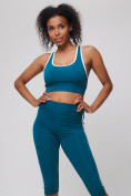 Оптом Спортивный костюм для фитнеса женский бирюзового цвета 212908Br, фото 6