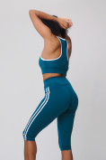 Оптом Спортивный костюм для фитнеса женский бирюзового цвета 212908Br в Перми, фото 14
