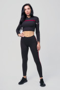 Оптом Спортивный костюм для фитнеса женский черного цвета 212912Ch в Воронеже