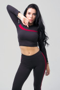 Оптом Спортивный костюм для фитнеса женский черного цвета 212912Ch, фото 11