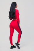 Оптом Спортивный костюм для фитнеса женский красного цвета 212912Kr в Омске, фото 7