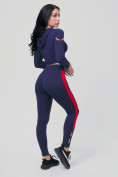 Оптом Спортивный костюм для фитнеса женский темно-синего цвета 212912TS в Перми, фото 2