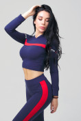 Оптом Спортивный костюм для фитнеса женский темно-синего цвета 212912TS в Сочи, фото 8