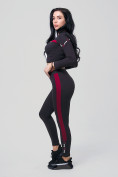 Оптом Спортивный костюм для фитнеса женский черного цвета 212912Ch в Санкт-Петербурге, фото 4