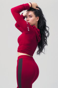 Оптом Спортивный костюм для фитнеса женский бордового цвета 212912Bo в Екатеринбурге, фото 11