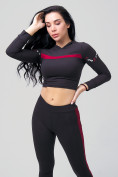Оптом Спортивный костюм для фитнеса женский черного цвета 212912Ch, фото 8