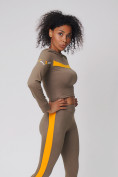 Оптом Спортивный костюм для фитнеса женский цвета хаки 212912Kh в Сочи, фото 10