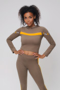 Оптом Спортивный костюм для фитнеса женский цвета хаки 212912Kh в Омске, фото 12
