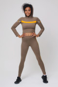 Оптом Спортивный костюм для фитнеса женский цвета хаки 212912Kh в Перми, фото 6