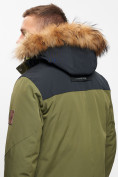 Оптом Куртка зимняя MTFORCE мужская удлиненная с мехом цвета хаки 2155-1Kh в Казани, фото 10