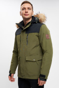 Оптом Куртка зимняя MTFORCE мужская удлиненная с мехом цвета хаки 2155-1Kh в Казани, фото 13