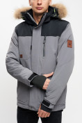 Оптом Куртка зимняя MTFORCE мужская удлиненная с мехом серого цвета 2155-1Sr в Казани, фото 6