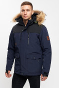 Оптом Куртка зимняя MTFORCE мужская удлиненная с мехом темно-синего цвета 2155-1TS в Екатеринбурге, фото 5