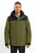 Оптом Молодежная зимняя куртка мужская хаки цвета 2155Kh в Казани