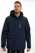 Оптом Молодежная зимняя куртка мужская темно-синего цвета 2155TS в Казани, фото 12