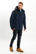 Оптом Молодежная зимняя куртка мужская темно-синего цвета 2155TS в Казани, фото 2