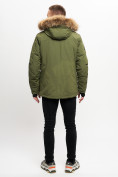 Оптом Куртка зимняя мужская удлиненная с мехом хаки цвета 2159-1Kh в Казани, фото 6