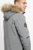 Оптом Куртка зимняя мужская удлиненная с мехом серого цвета 2159-1Sr в Казани, фото 10