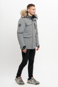 Оптом Куртка зимняя мужская удлиненная с мехом серого цвета 2159-1Sr в Казани, фото 2