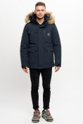 Оптом Куртка зимняя мужская удлиненная с мехом хаки цвета 2159-1TS, фото 2