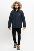 Оптом Куртка зимняя мужская удлиненная с мехом хаки цвета 2159-1TS, фото 8