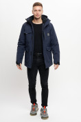 Оптом Молодежная зимняя куртка мужская темно-синего цвета 2159TS, фото 4