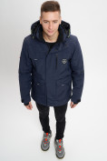 Оптом Молодежная зимняя куртка мужская темно-синего цвета 2159TS, фото 11