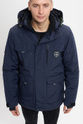 Оптом Молодежная зимняя куртка мужская темно-синего цвета 2159TS, фото 12