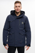 Оптом Молодежная зимняя куртка мужская темно-синего цвета 2159TS, фото 13