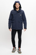 Оптом Молодежная зимняя куртка мужская темно-синего цвета 2159TS, фото 8
