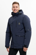 Оптом Молодежная зимняя куртка мужская темно-синего цвета 2159TS, фото 9