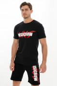 Оптом Мужские футболки с принтом черного цвета 22013Ch в Екатеринбурге, фото 2