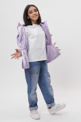 Оптом Куртка демисезонная для девочки фиолетового цвета 22001F в Казани, фото 3