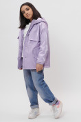 Оптом Куртка демисезонная для девочки фиолетового цвета 22001F в Екатеринбурге, фото 7