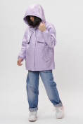Оптом Куртка демисезонная для девочки фиолетового цвета 22001F в Казани, фото 9