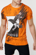 Оптом Подростковая футболка оранжевого цвета 220036O в Казани