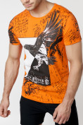 Оптом Подростковая футболка оранжевого цвета 220036O в Казани, фото 2