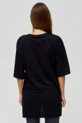 Оптом Женские футболки туники черного цвета 22003Ch в Екатеринбурге, фото 5