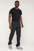 Оптом Брюки спортивные софтшелл MTFORCE мужские черного цвета 22004Ch в Астане, фото 2