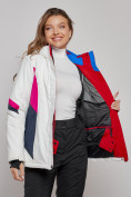 Оптом Горнолыжная куртка женская зимняя белого цвета 2201-1Bl в Перми, фото 10