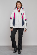 Оптом Горнолыжная куртка женская зимняя белого цвета 2201-1Bl в Сочи, фото 11